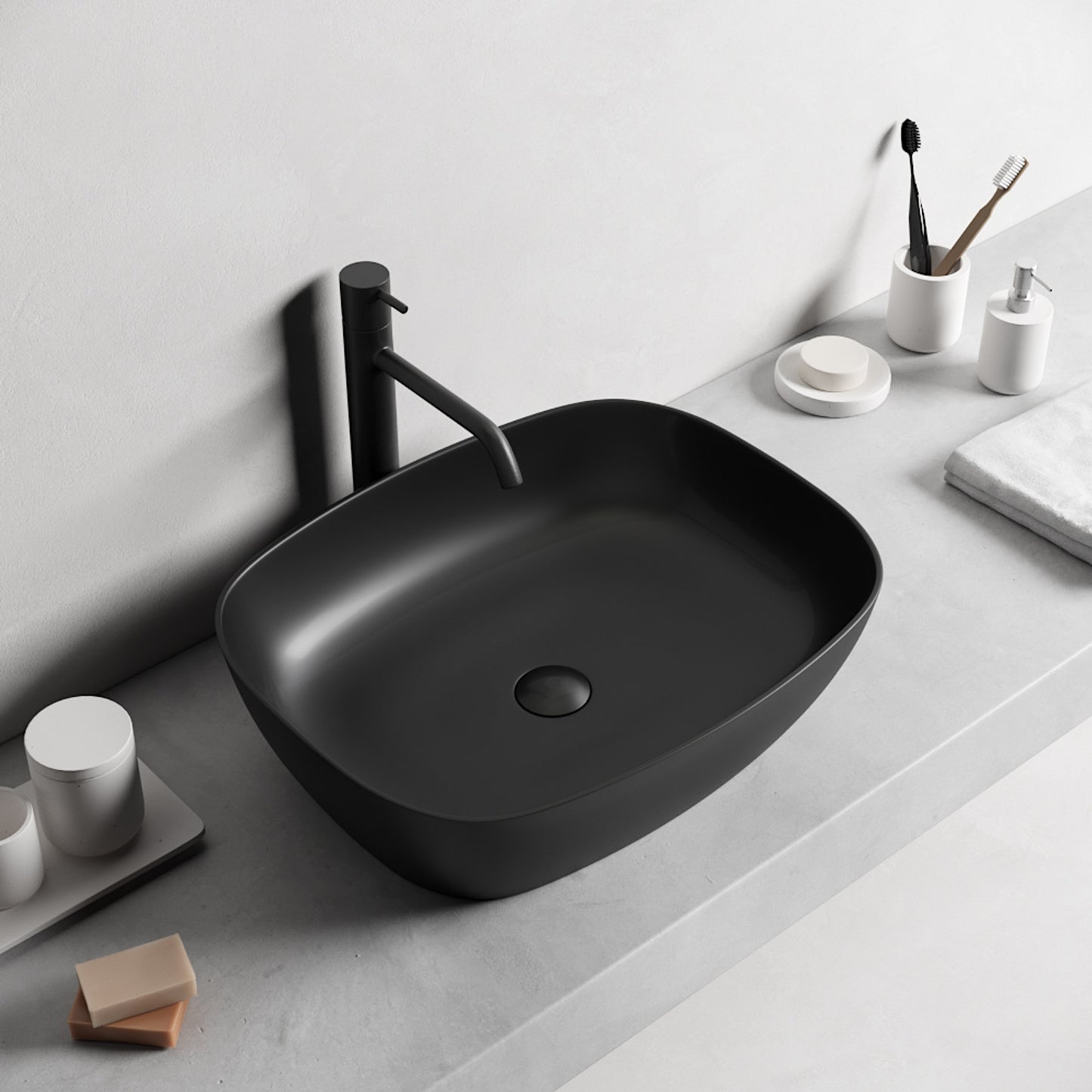 Lavoar ceramic Negru Mat 40.5x50.5 cm