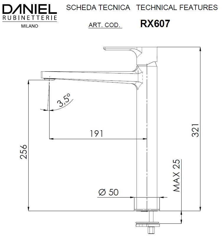Baterie lavoar Reflex RX607B crom