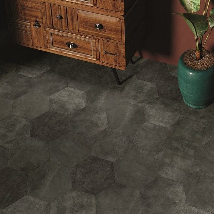 Faianta / Gresie Amazonia Black 32x36.8 cm Hex, ceramica portelanata