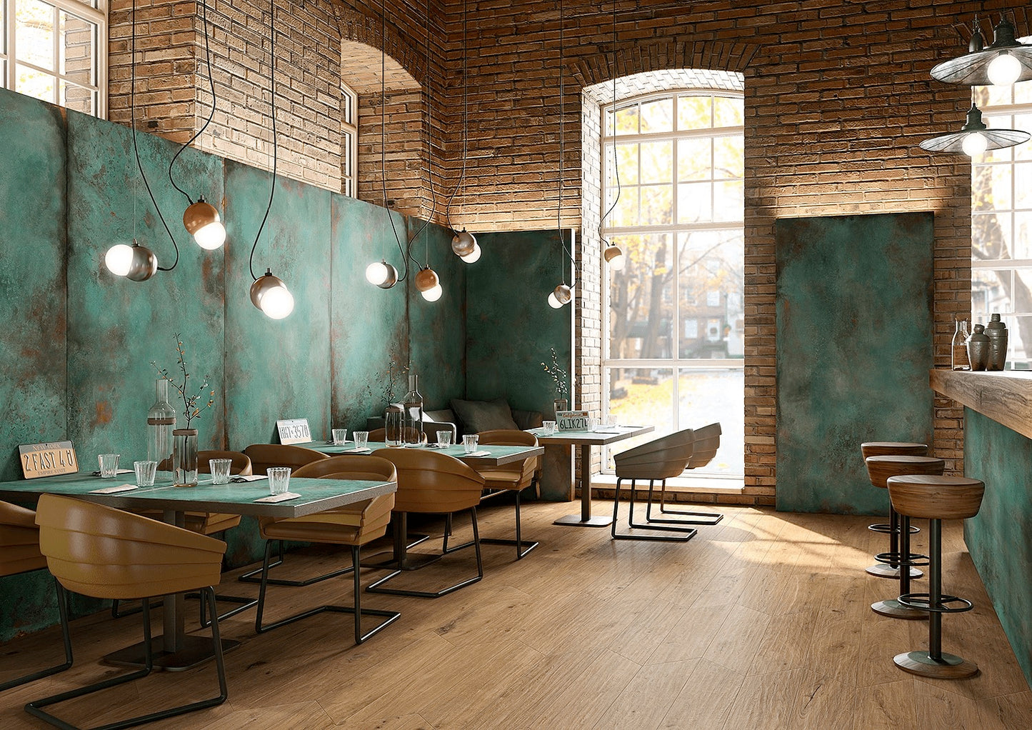 Lastra ceramica Caesar Alchemy Trace Mint Matt 120x278 cm, 6 mm, productie Italia