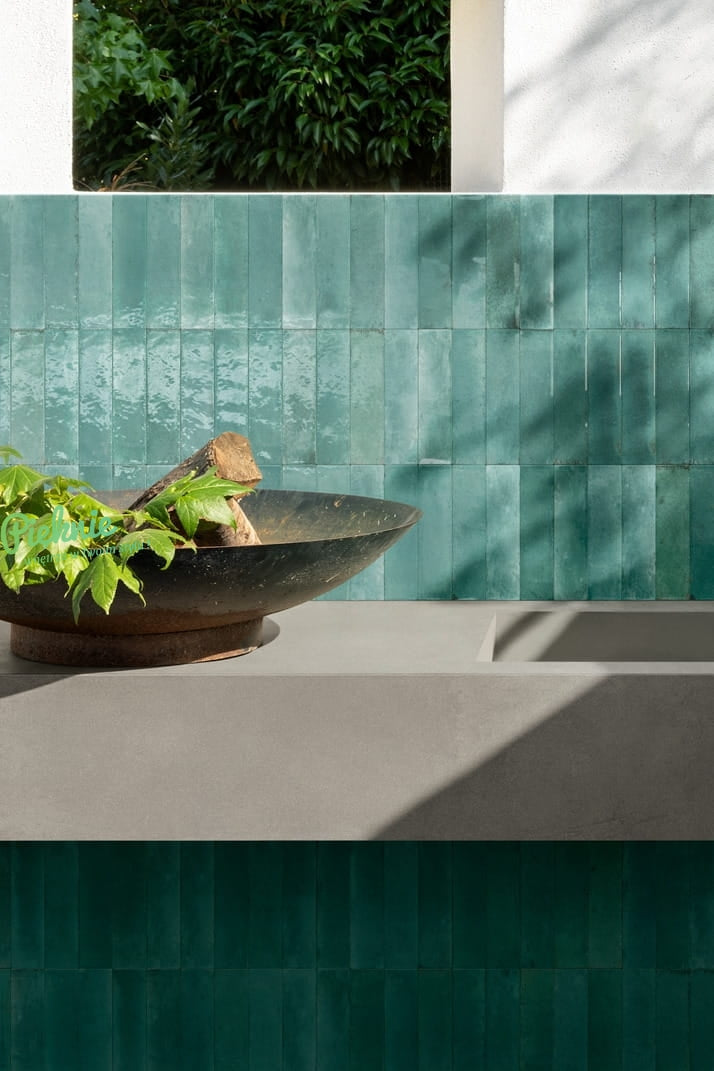 Faianta Marazzi Lume Turquoise 6x24 cm, ceramica portelanata