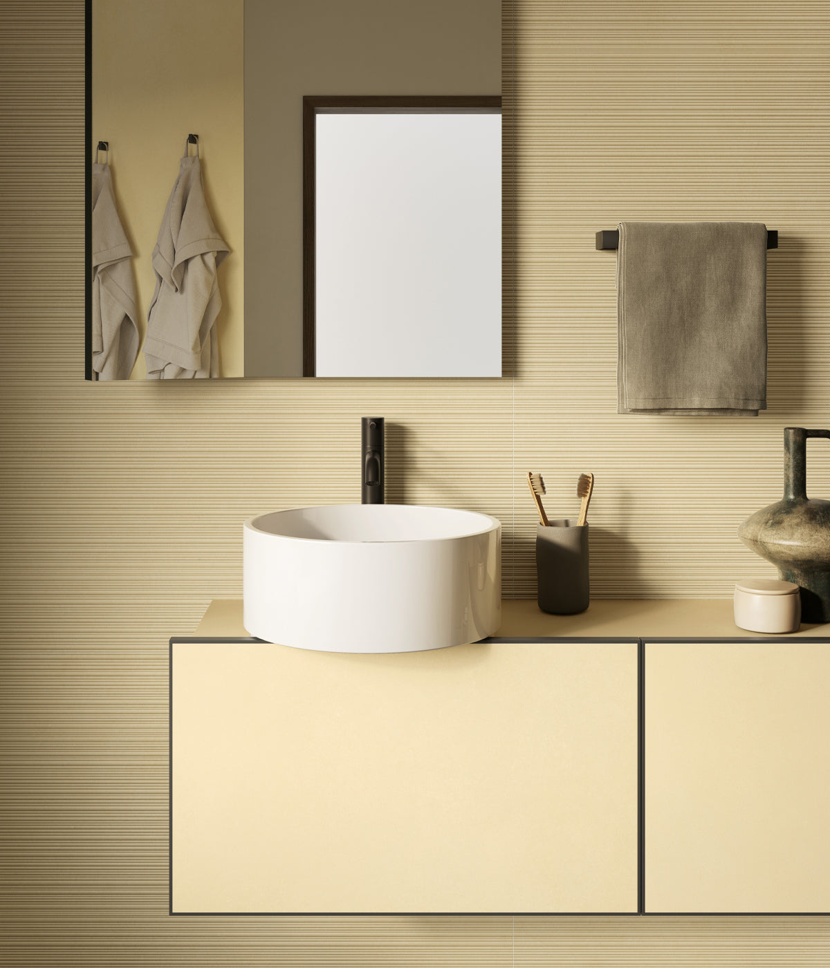 Gresie Nuances Luce Ribbed 60x120 cm, finisaj mat