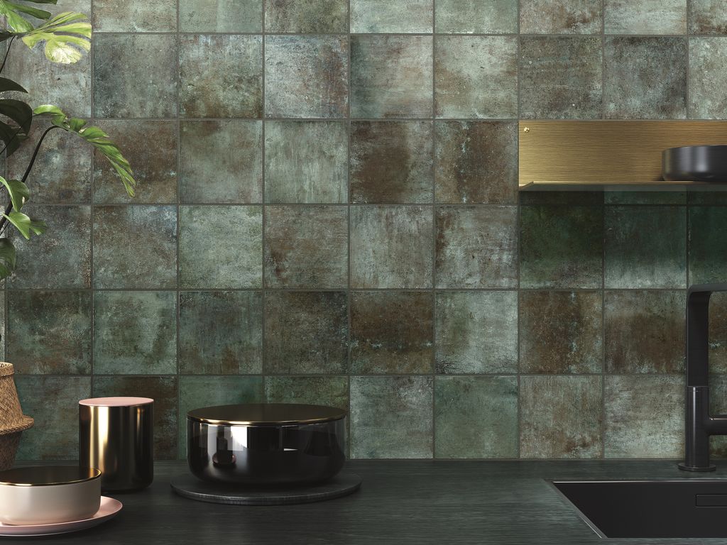 Faianta / Gresie Amazonia Emerald 13.8x13.8 cm, ceramica portelanata