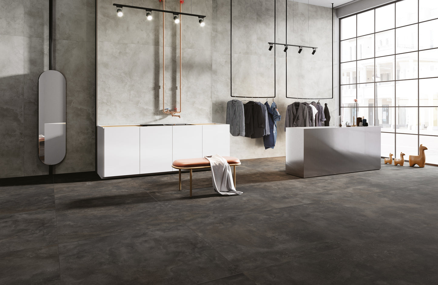 Lastra ceramica Caesar Relate Flame Mine Matt 120x278 cm, 6 mm, productie Italia