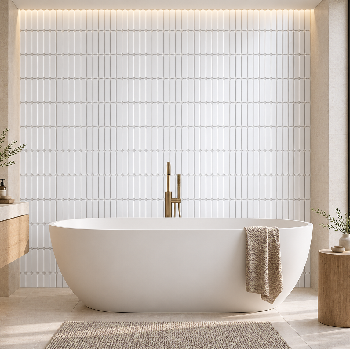 Mozaic Ovale White Matt 30x30 cm