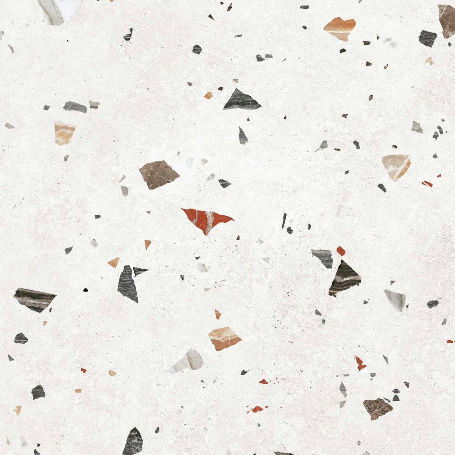 Gresie portelanata Sonar White 66x66 cm, finisaj satinat-mat, tip terrazzo