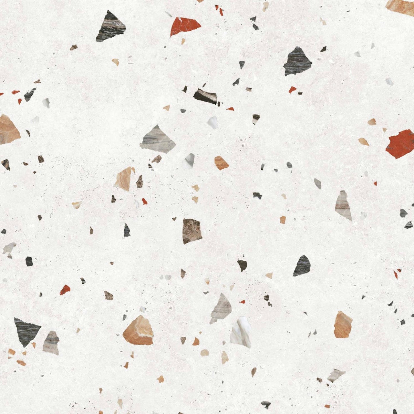 Gresie portelanata Sonar White 66x66 cm, finisaj satinat-mat, tip terrazzo