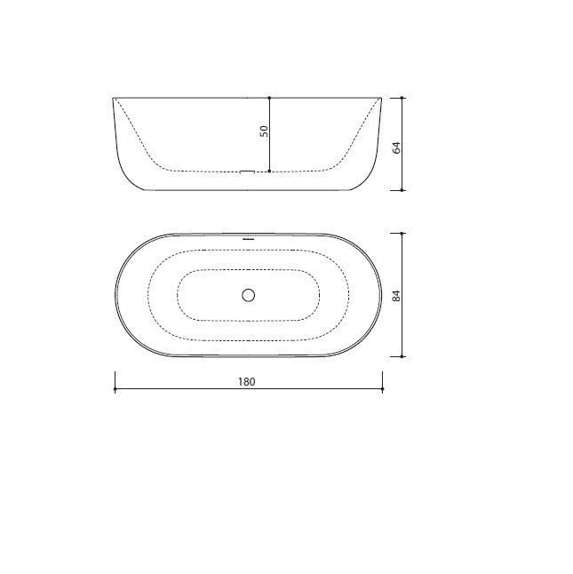 Cada freestanting Marin 179 x 84 x 63 cm, solid surface, culoare alb, productie Estonia