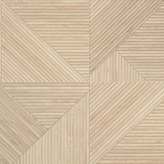 Faianta tip riflaj Tangram Camel 31.6x100 cm, finisaj in relief cu aspect de lemn mat