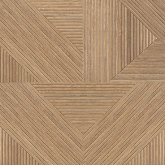 Faianta tip riflaj Tangram Walnut 31.6x100 cm, finisaj relief cu aspect de lemn mat