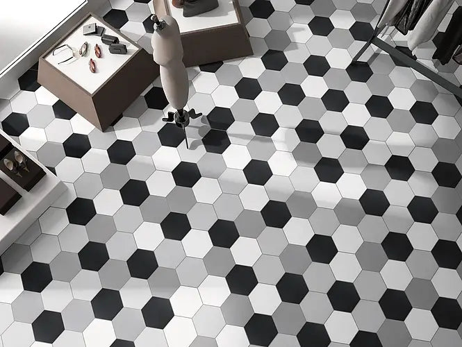 Gresie / Faianta Basic Grey Hexagon 22x25 cm, ceramica portelanata, Spania