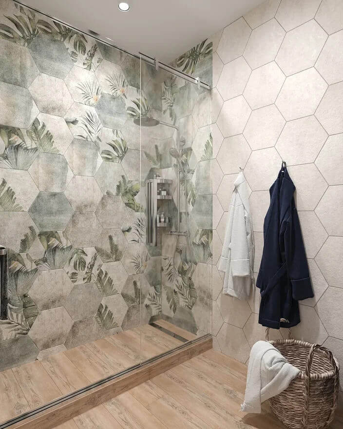 Faianta / Gresie Amazonia Off White 32x36.8 cm Hex, ceramica portelanata