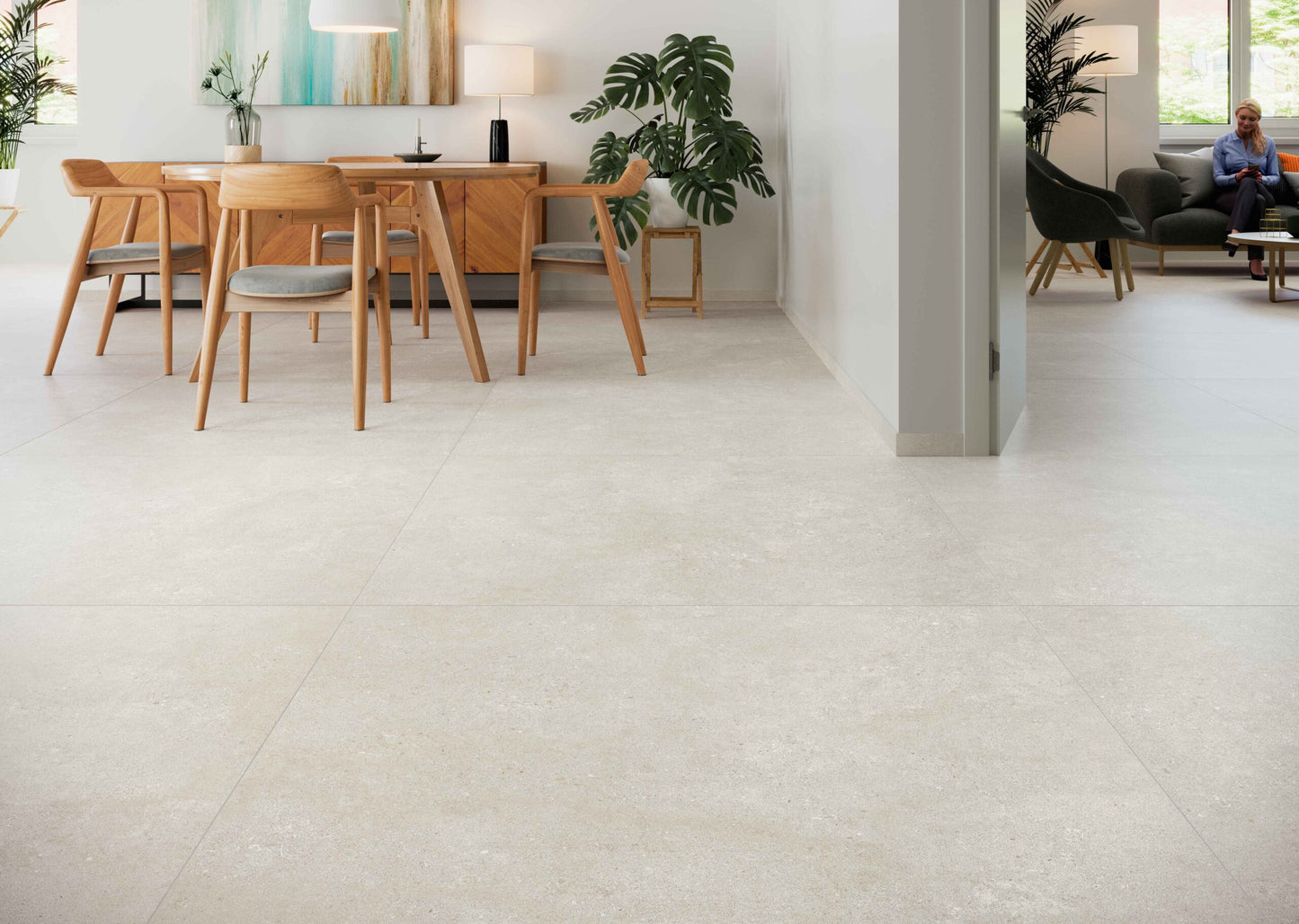 Gresie portelanata Lucena White Matt Antiderapant 60x120 cm, productie Spania