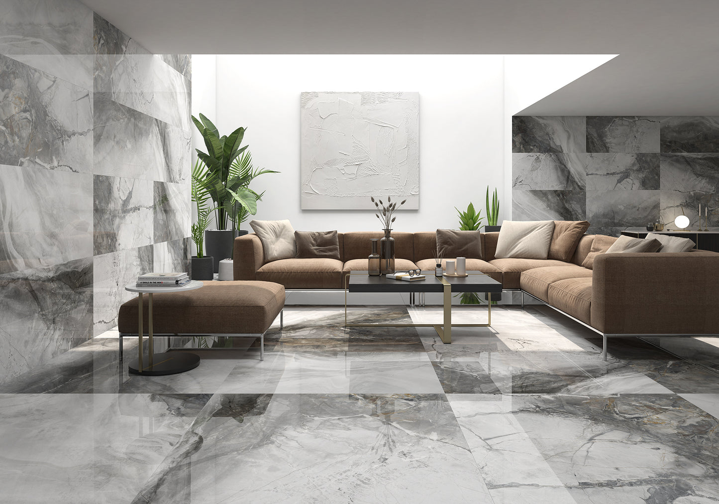 Gresie portelanata Invisible Grey Super Polished 60x120 cm, rectificata