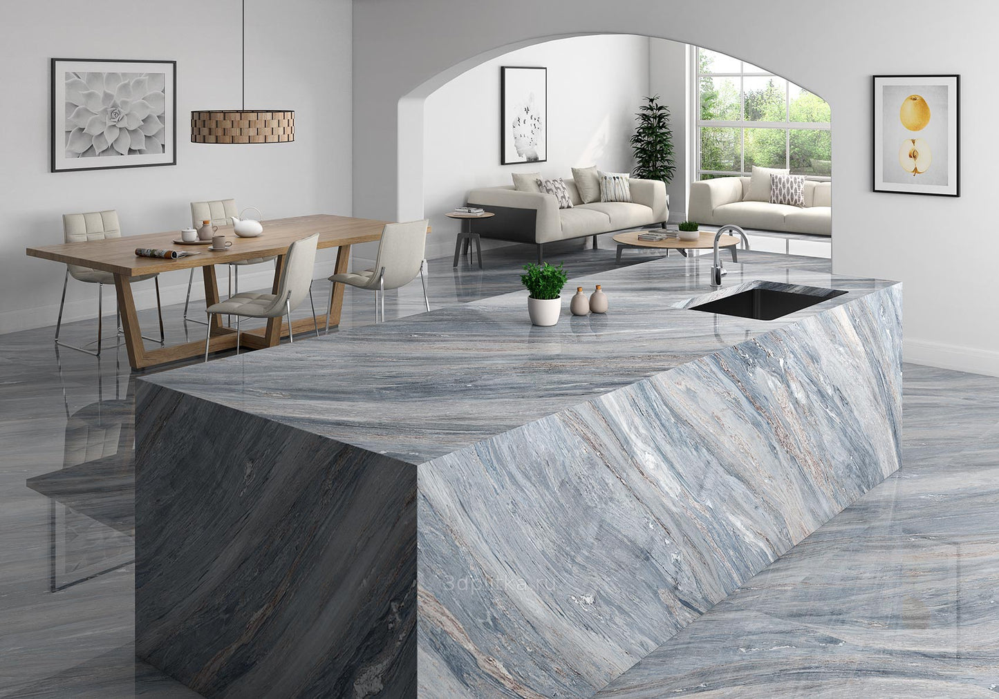 Lastra 6 mm Palisandro Blue 100x300 cm, productie Spania