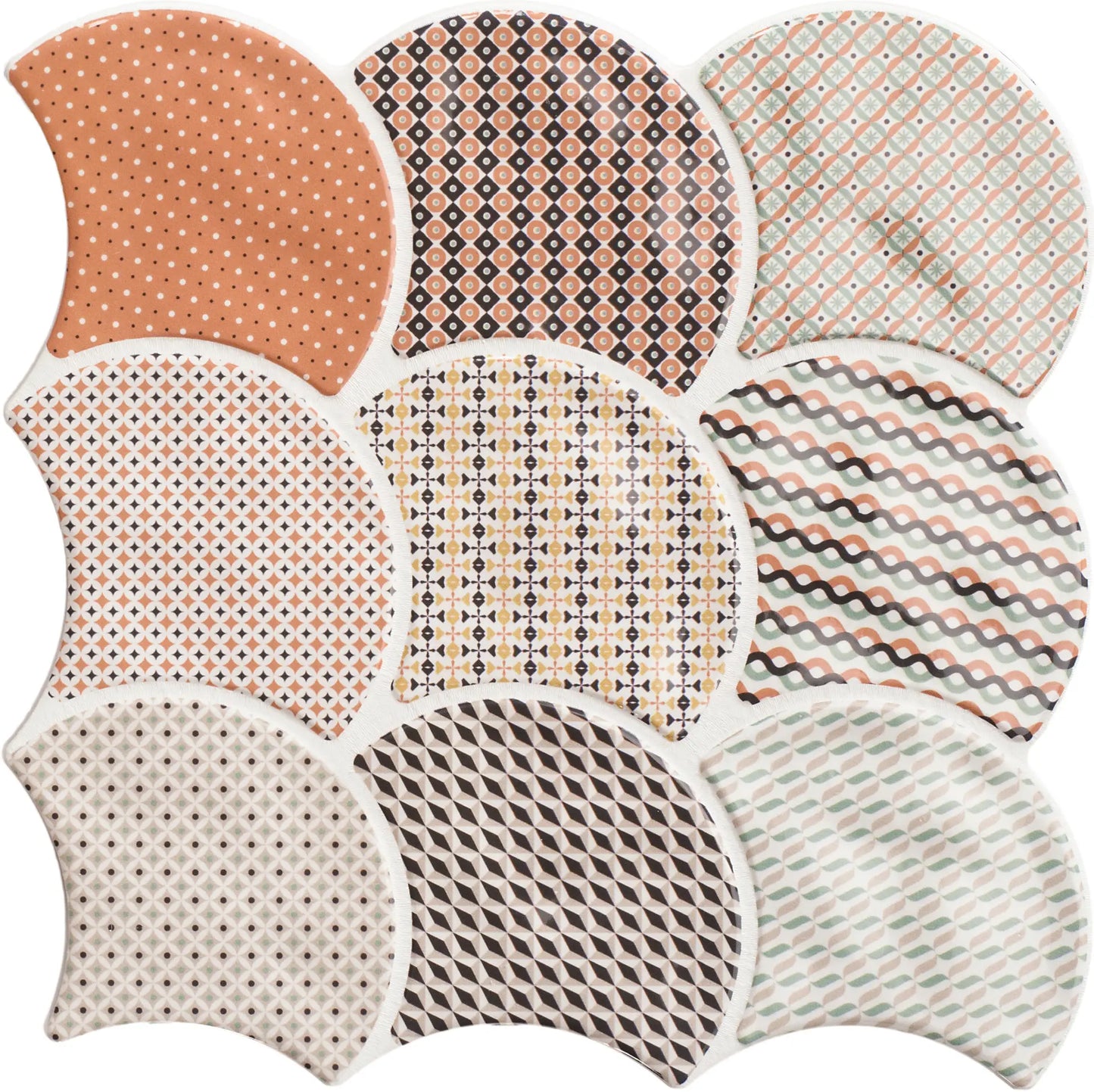 Faianta Scale Gloss Patchwork 30.7x30.7 cm, 3D lucios, Spania