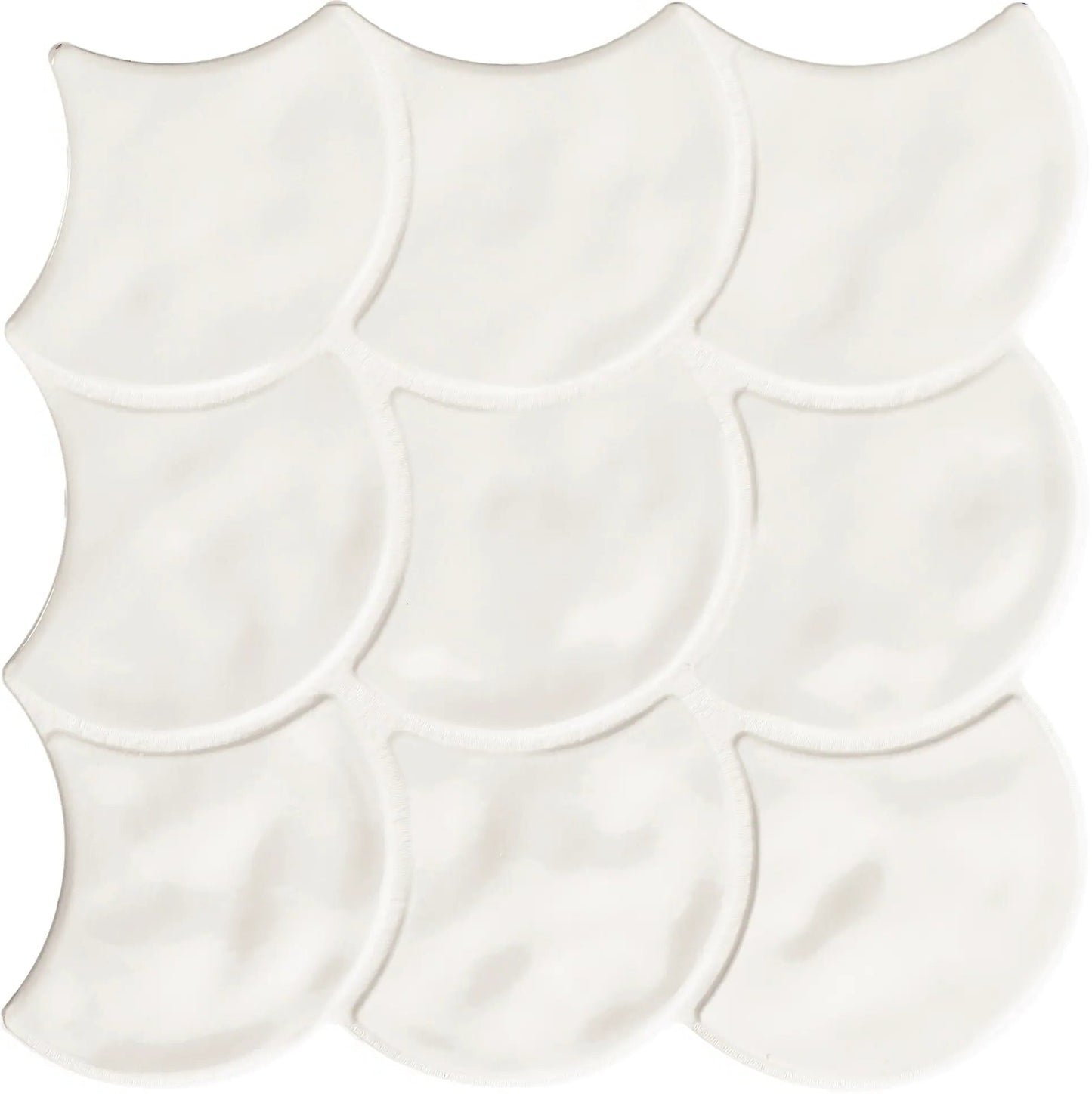 Faianta Scale White Gloss 30.7x30.7 cm, 3D lucios, Spania