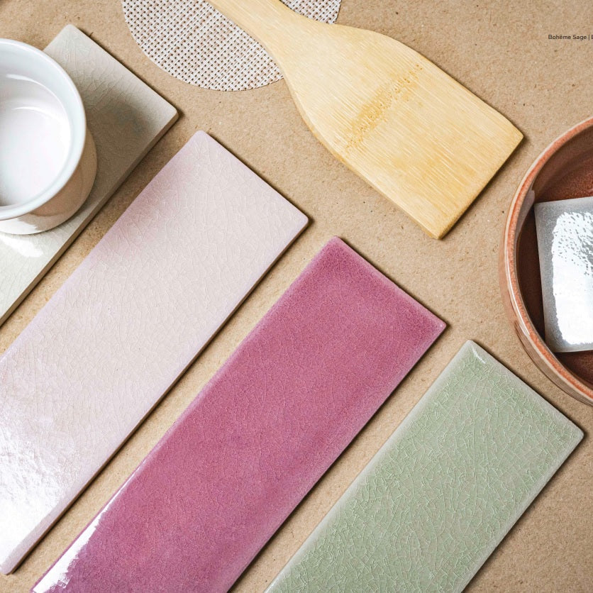 Faianta Boheme Pink Crackle 6.25x20 cm