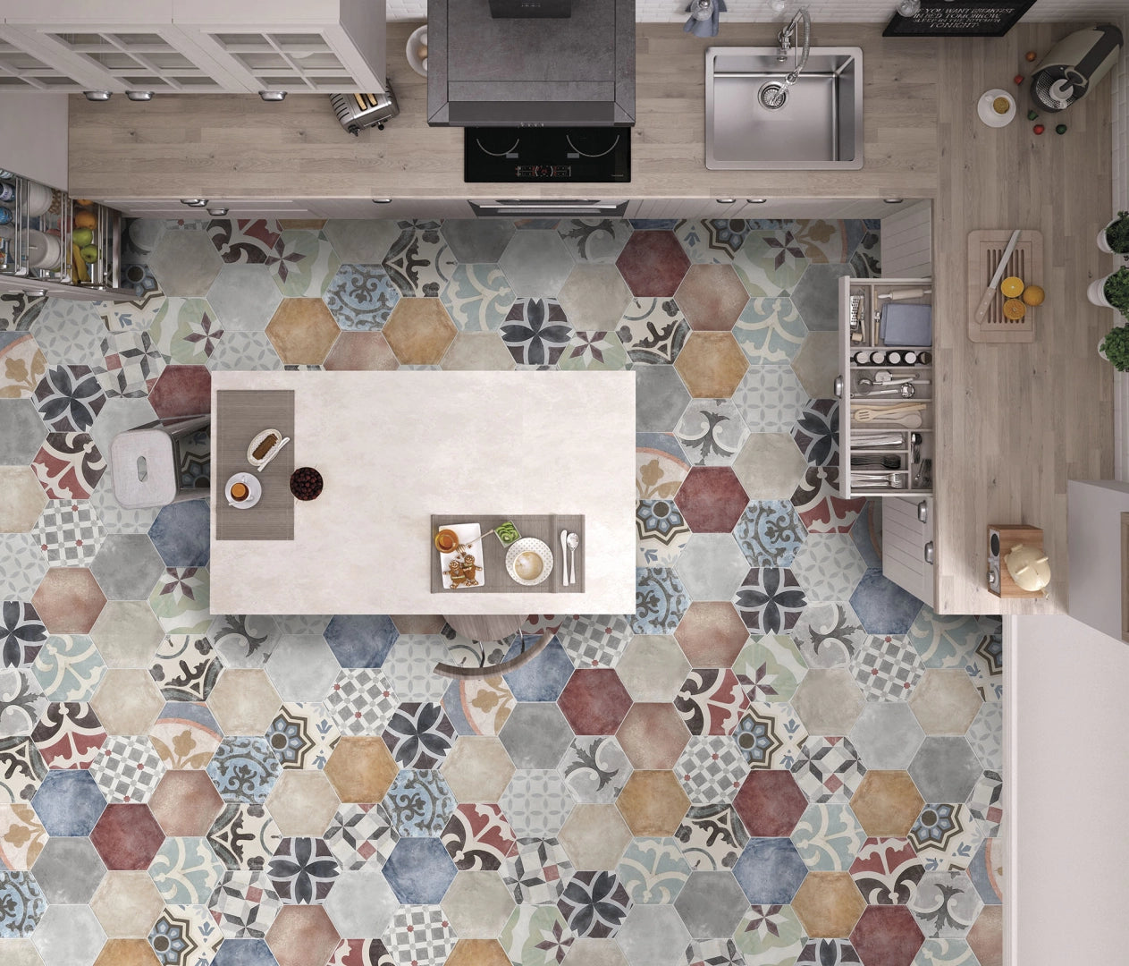 Gresie portelanata Marrakech Hex 23x27 cm