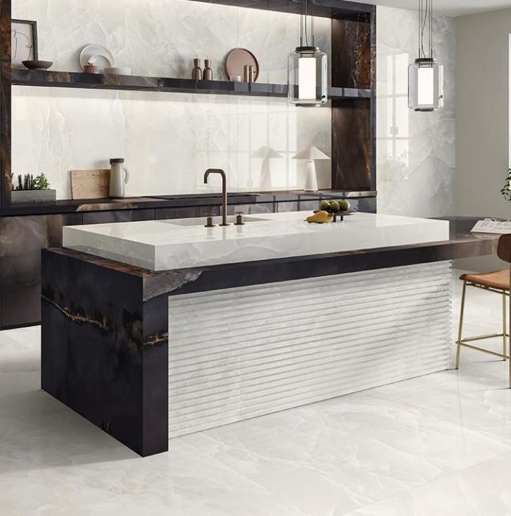 Lastra ceramica Caesar ANIMA EVER - ROYAL ONYX Lucios 120x278 cm, 6 mm, productie Italia