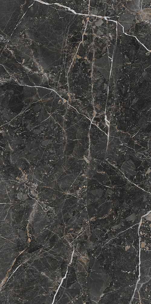 Gresie portelanata Saint Laurent Noir Starlight Polished 60x120 cm