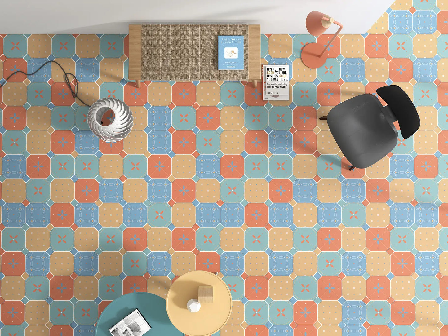 Gresie decorativa Octogon Tender Dec. Sky Blue 20x20 cm