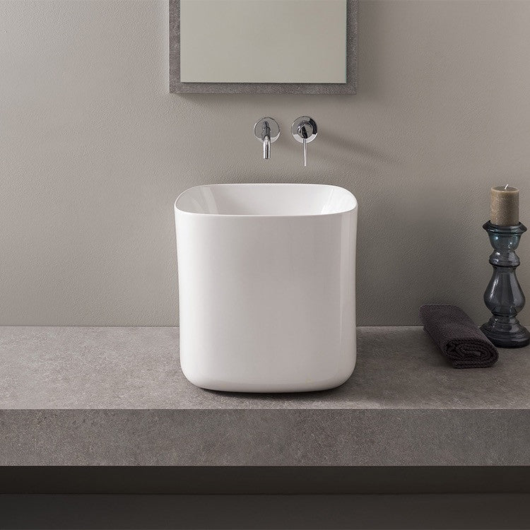 Lavoar Moon 5503, dimensiune 42x42 cm, alb