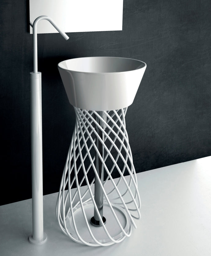 Lavoar WIRE ALB lucios, structura alb, HIDRA Italia