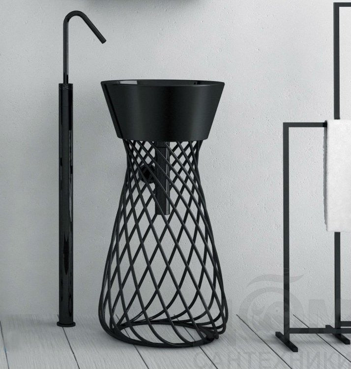 Lavoar WIRE NEGRU mat, structura negru mat, HIDRA Italia