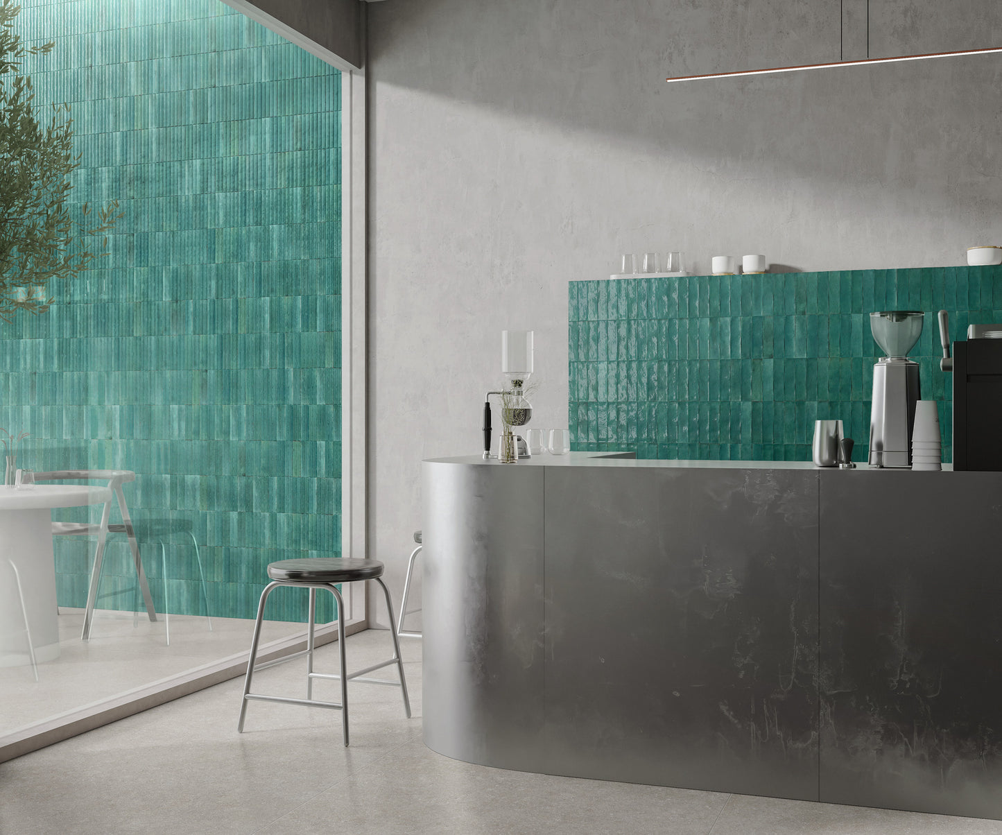 Faianta Marazzi Lume Turquoise 6x24 cm, ceramica portelanata