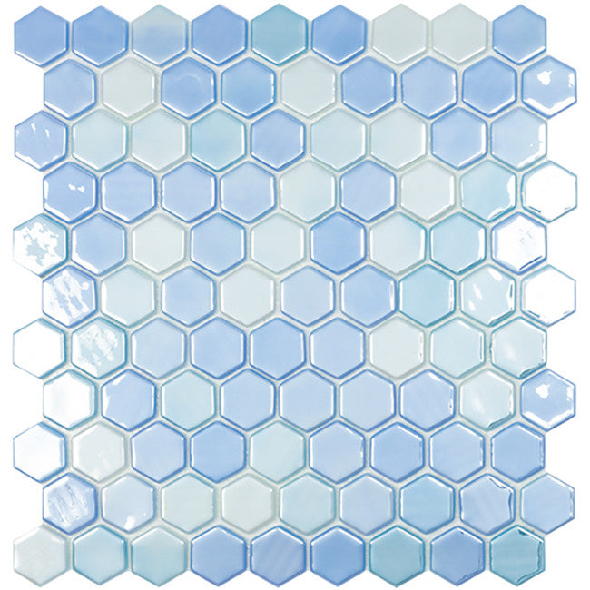 Mozaic sticla Lux Light Blue Hex. 403H 30x30 cm