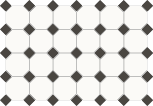 Gresie octogonala colorata in masa Fluoro 10x10 + Taco Carbonio 3.5x3.5, productie Italia