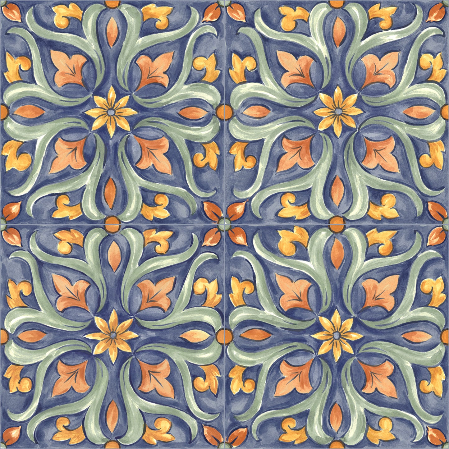Gresie / Faianta Decoro Maiolica Tappeto 4 Glossy 20x20 cm