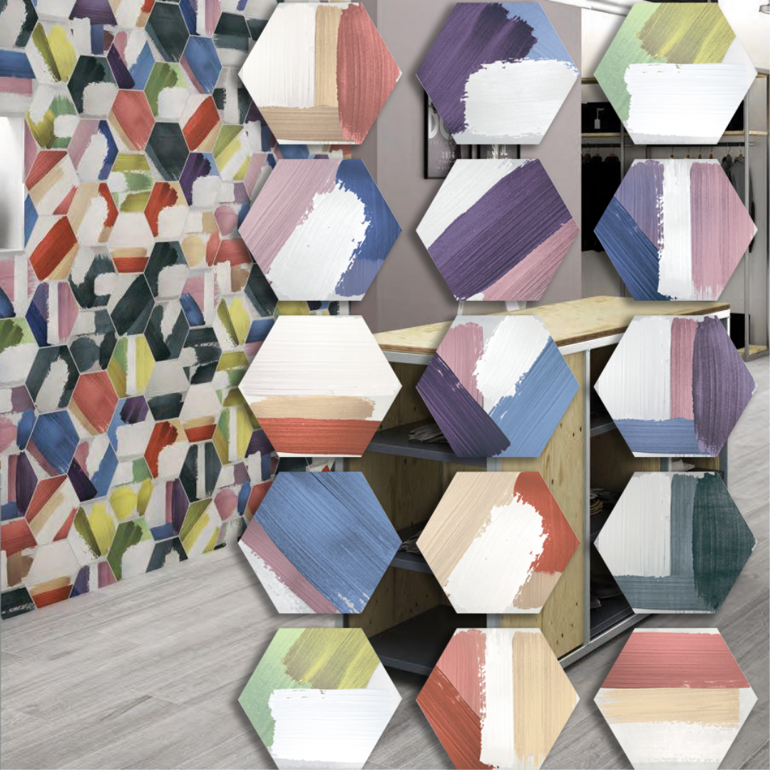 Gresie / Faianta Rothko Color Mix Hex 25x22 cm, ceramica portelanata