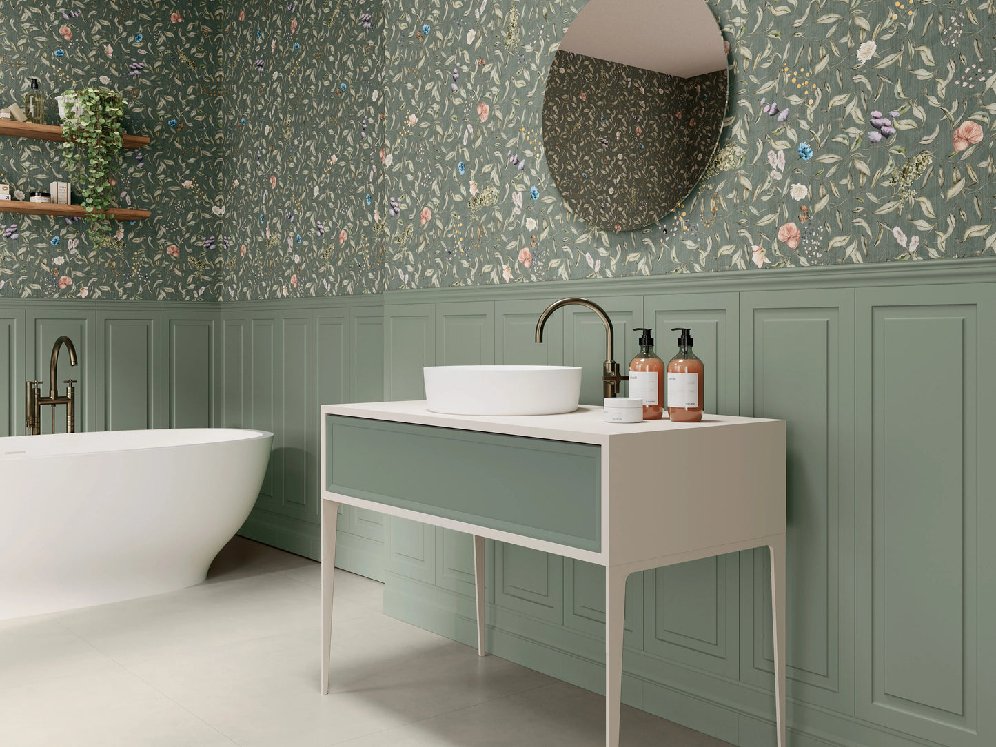 Faianta Boiserie Plinth Green Mate 30x90 cm