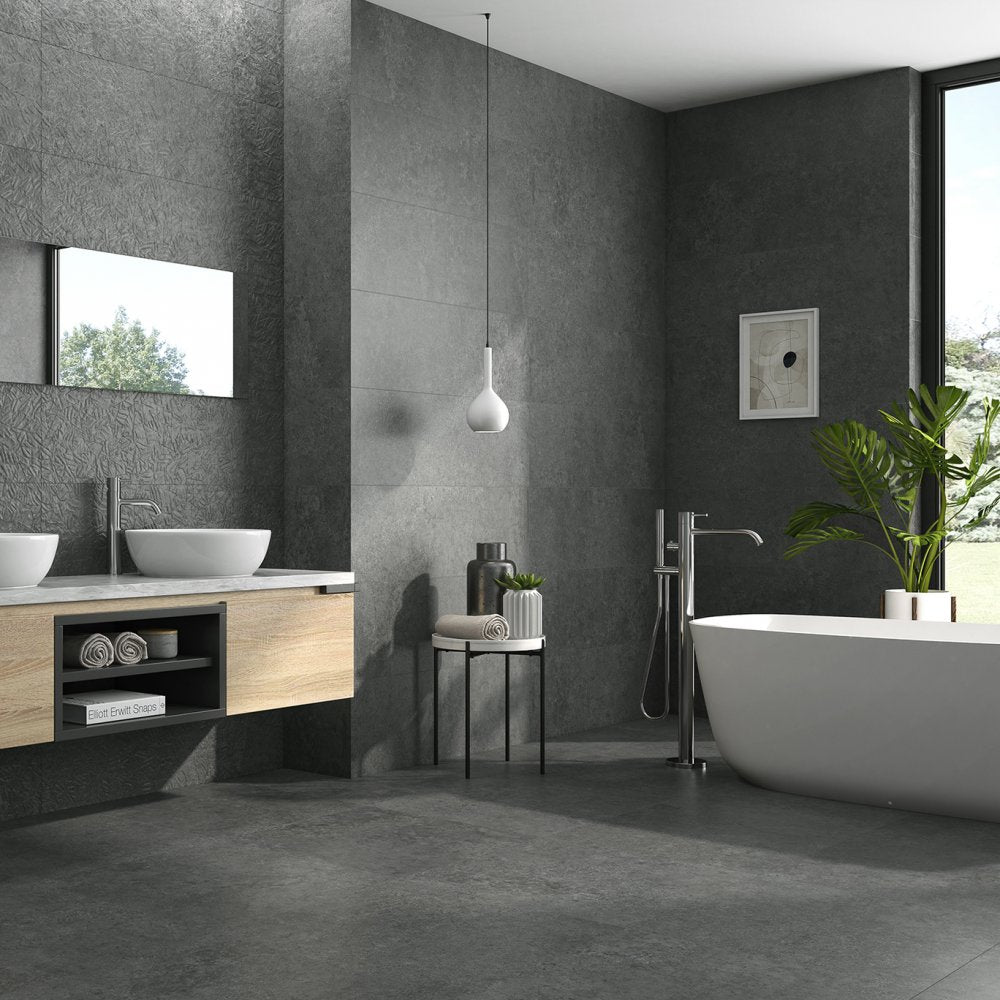 Gresie Atrium Anthracite 29.5x59.5 cm, portelanata, rectificata, productie Spania