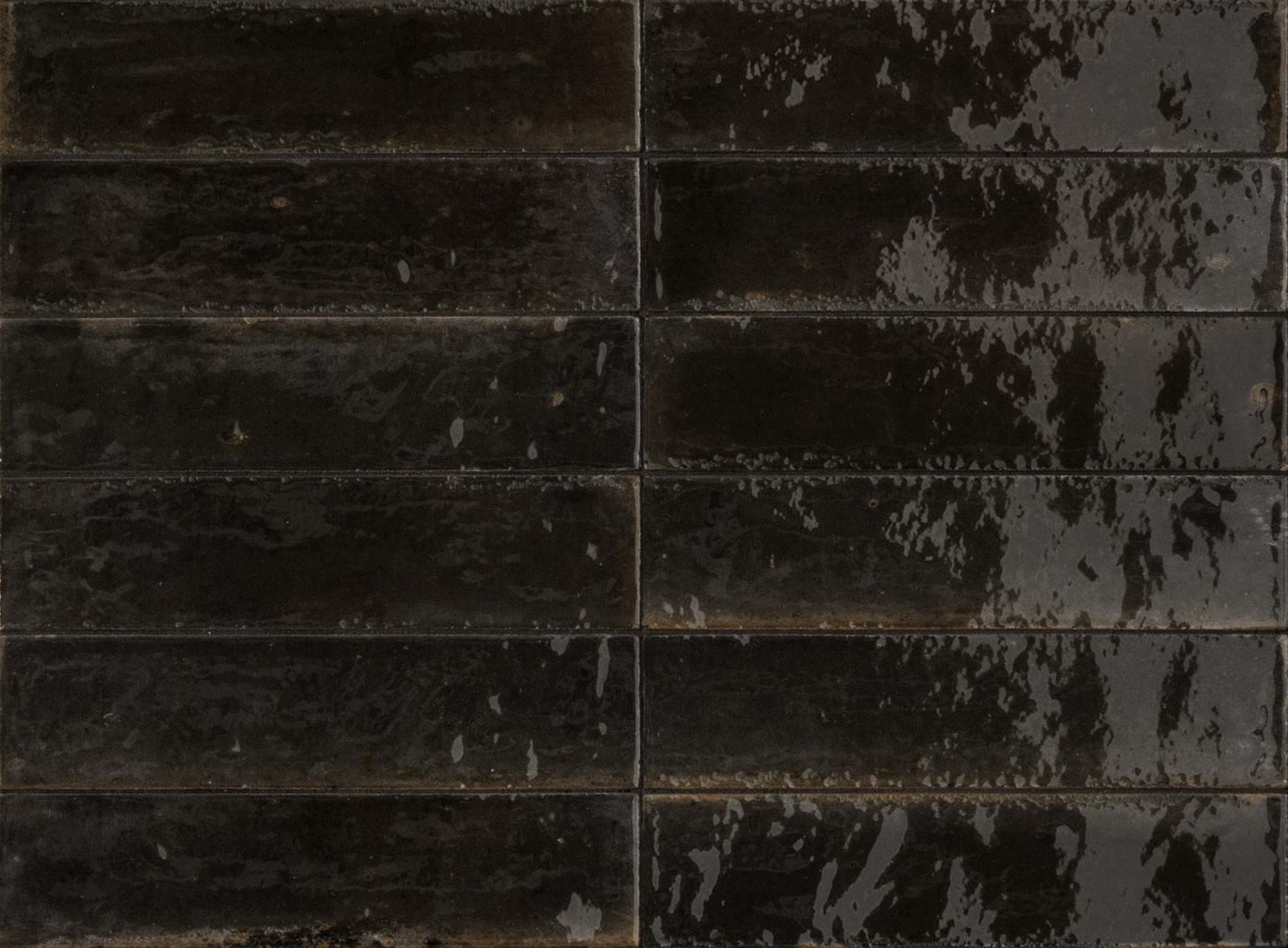 Faianta Marazzi Lume Black 6x24 cm, ceramica portelanata