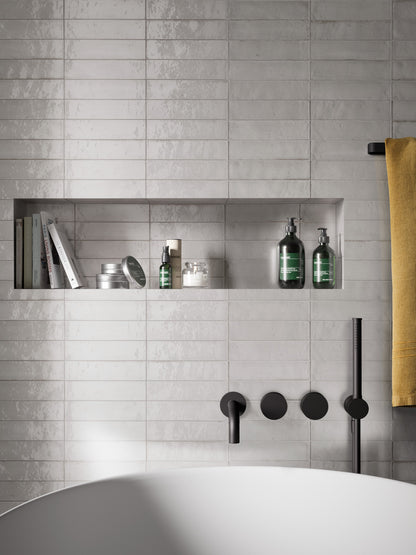 Faianta Marazzi Lume White 6x24 cm, ceramica portelanata