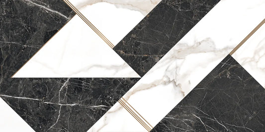 Gresie portelanata Saint Laurent Noir ART Starlight Polished 60x120 cm