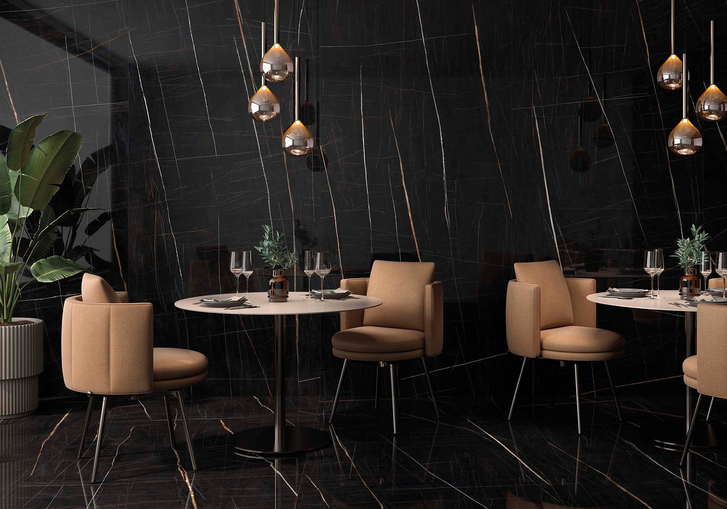 Gresie portelanata Sahara Noir Super Polished 60x120 cm, productie Spania