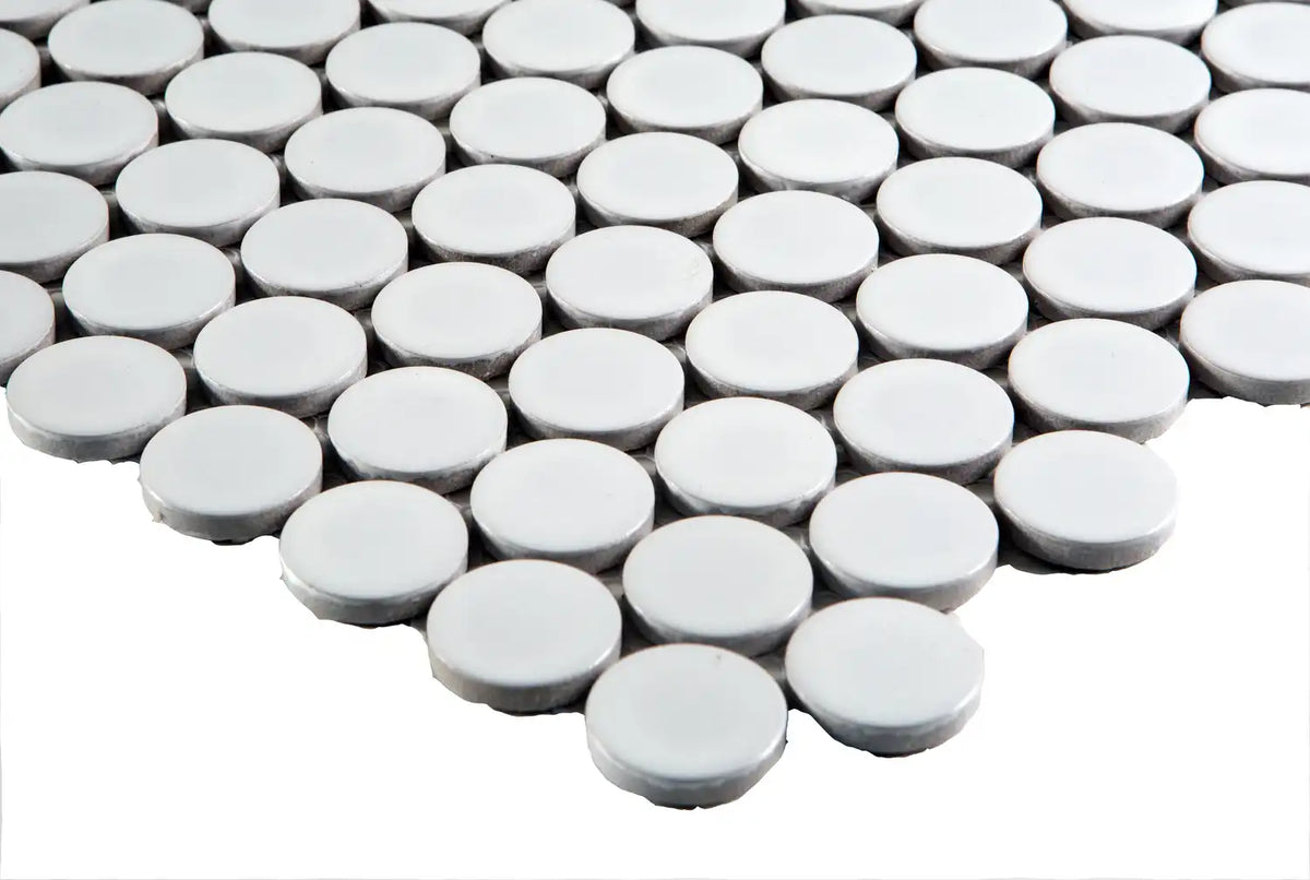 Mozaic ceramic Ston Penny 28 White Matt 31.2x33 cm