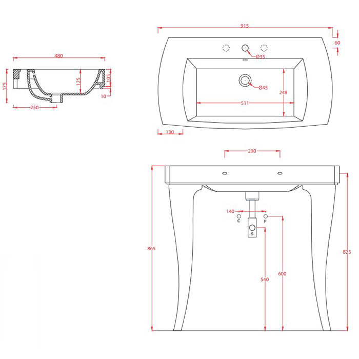Lavoar Jazz Ceramic 91.5x48 cm Art Ceram Italia