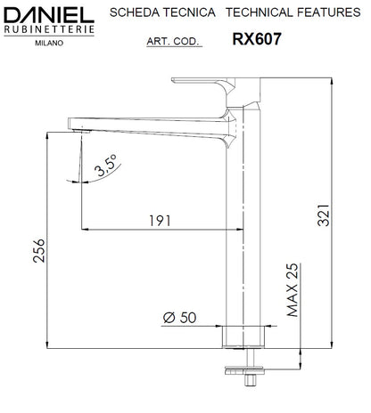 Baterie lavoar Reflex RX607B crom
