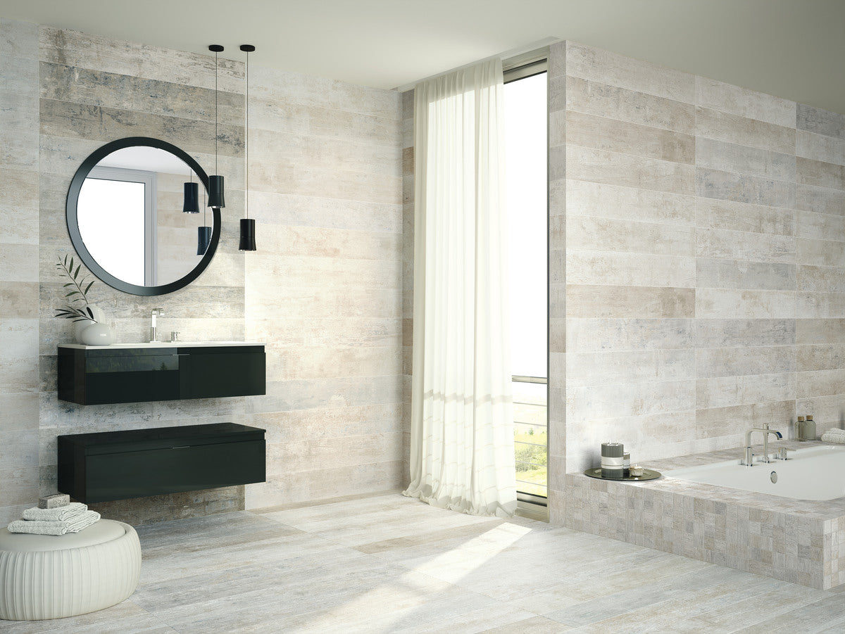 Gresie aspect lemn antichizat Cava 15x120 cm