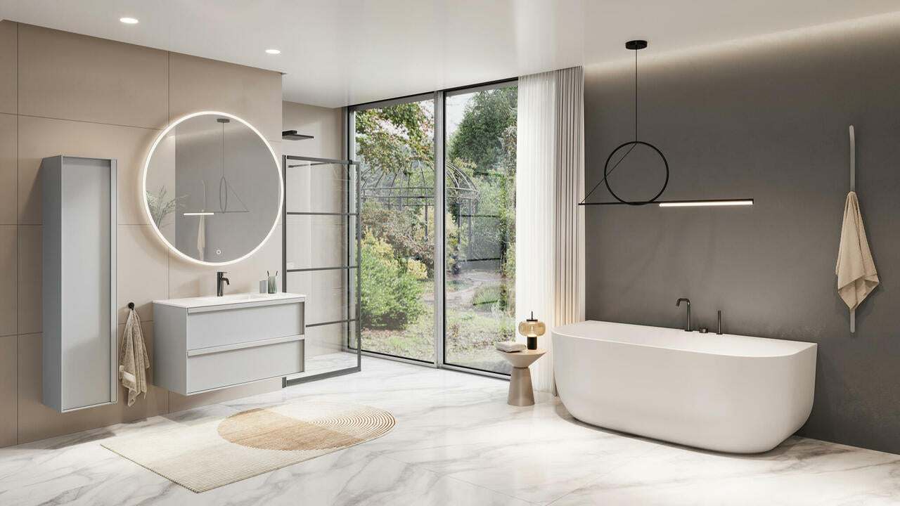 Cada freestanting Marin 179 x 84 x 63 cm, solid surface, culoare alb, productie Estonia