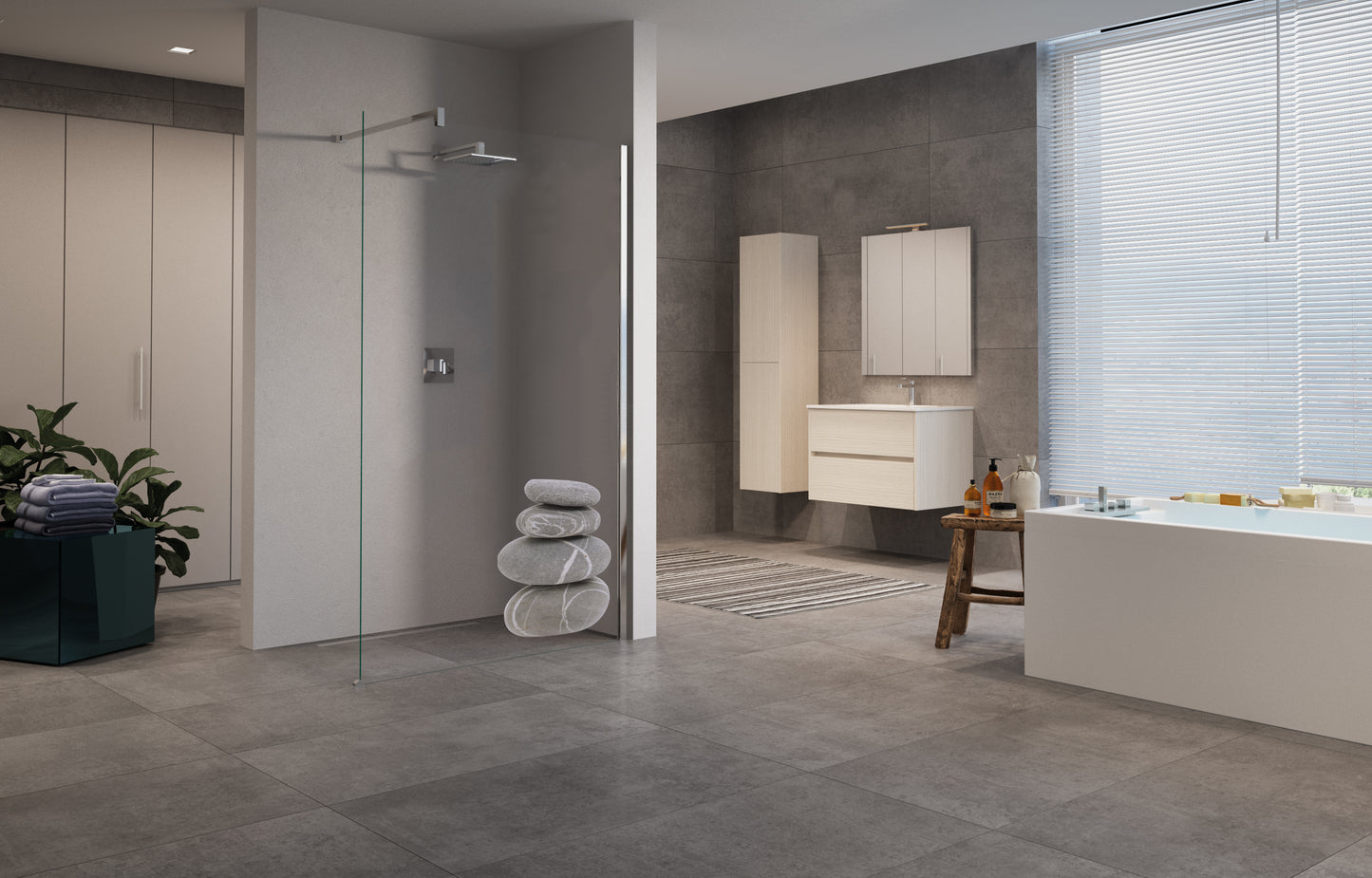 Panou dus walk-in Kuadra H In Art 110 cm, H200 cm