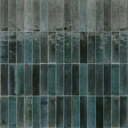 Faianta Marazzi Lume Blue 6x24 cm, ceramica portelanata