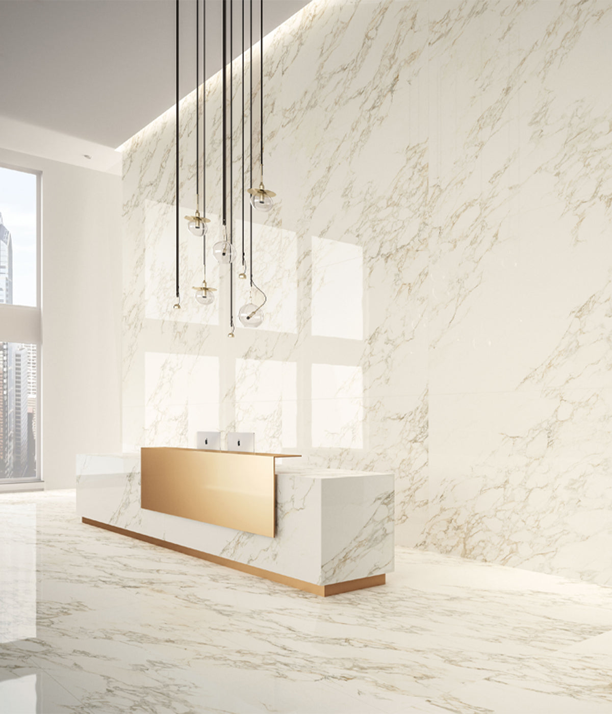 Gresie portelanata Calacatta Gold Matt 60x120 cm, productie Italia