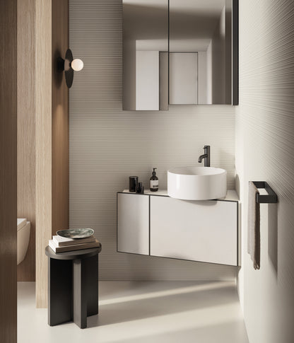 Gresie Nuances Bianco Ribbed 60x120 cm, finisaj mat