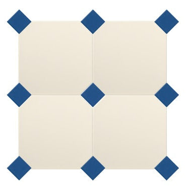 Gresie octogonala crem Cotone Ottagono 20x20cm + Taco Avio 5x5cm, portelanata, productie Italia